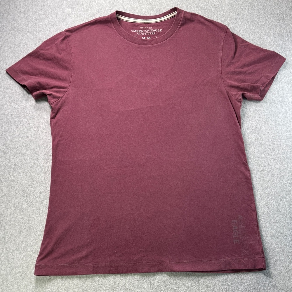 American Eagle Outfitters Men's Burgundy Tee